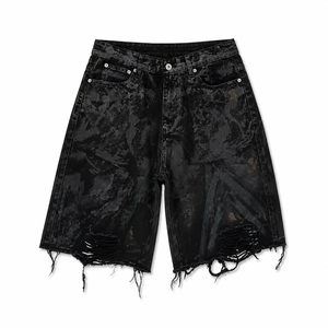 UNSEEN-Studios Distressed Mud Denim Shorts