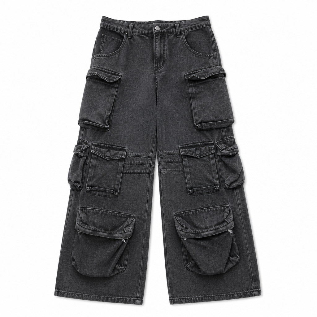 UNSEEN-Studios Stone Washed Multi Cargo Pants