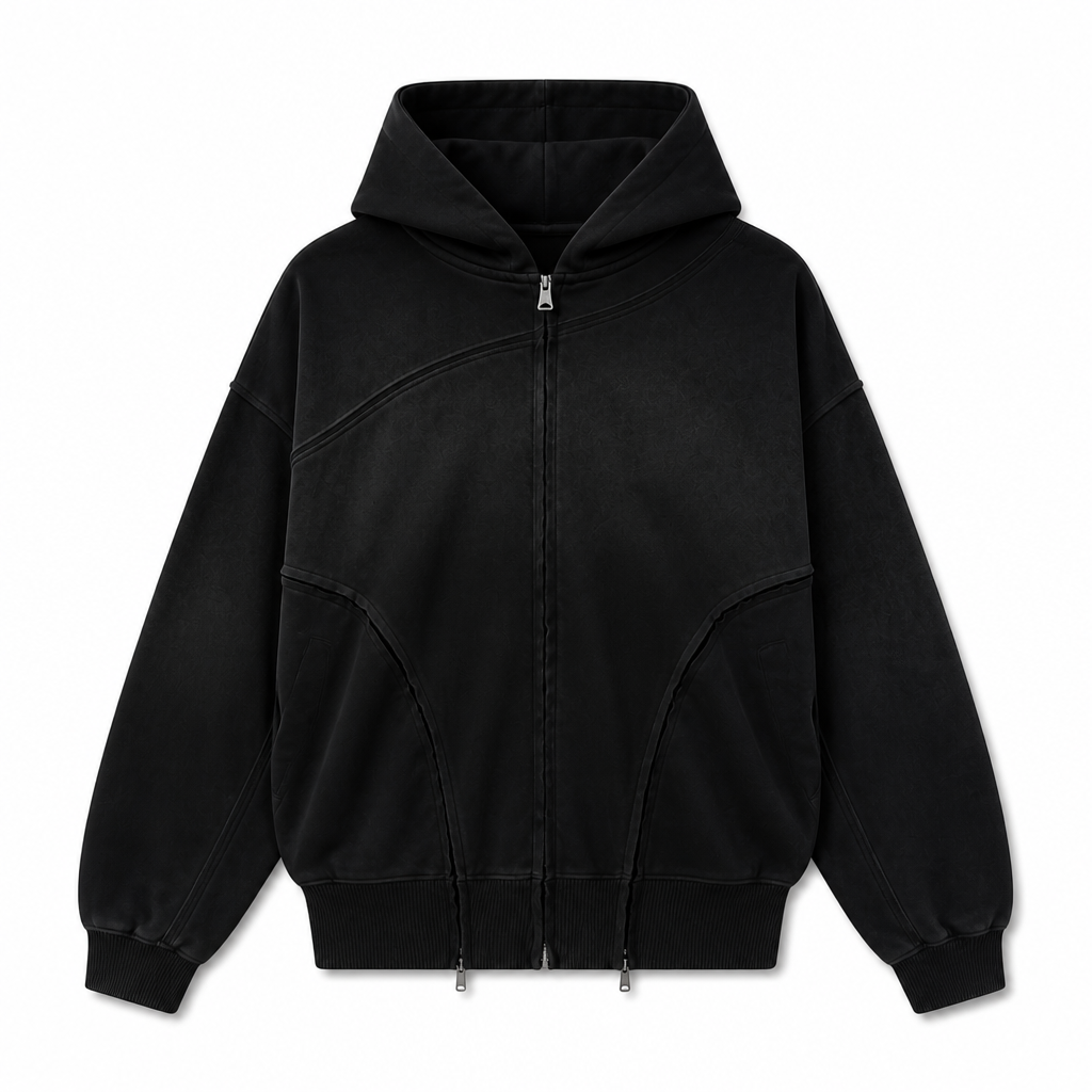 UNSEEN-Studios Raw Panel Zip Hoodie