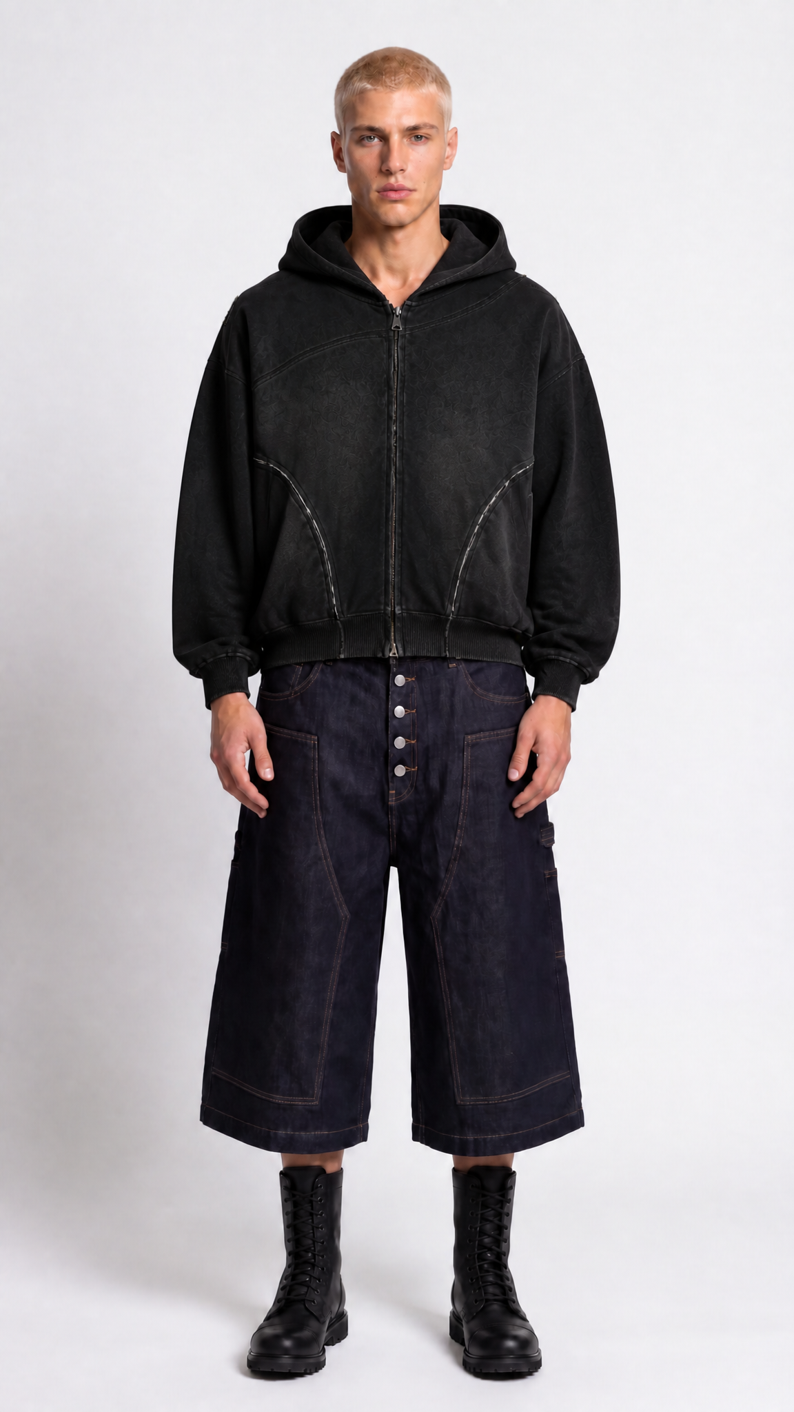 UNSEEN-Studios Raw Panel Zip Hoodie