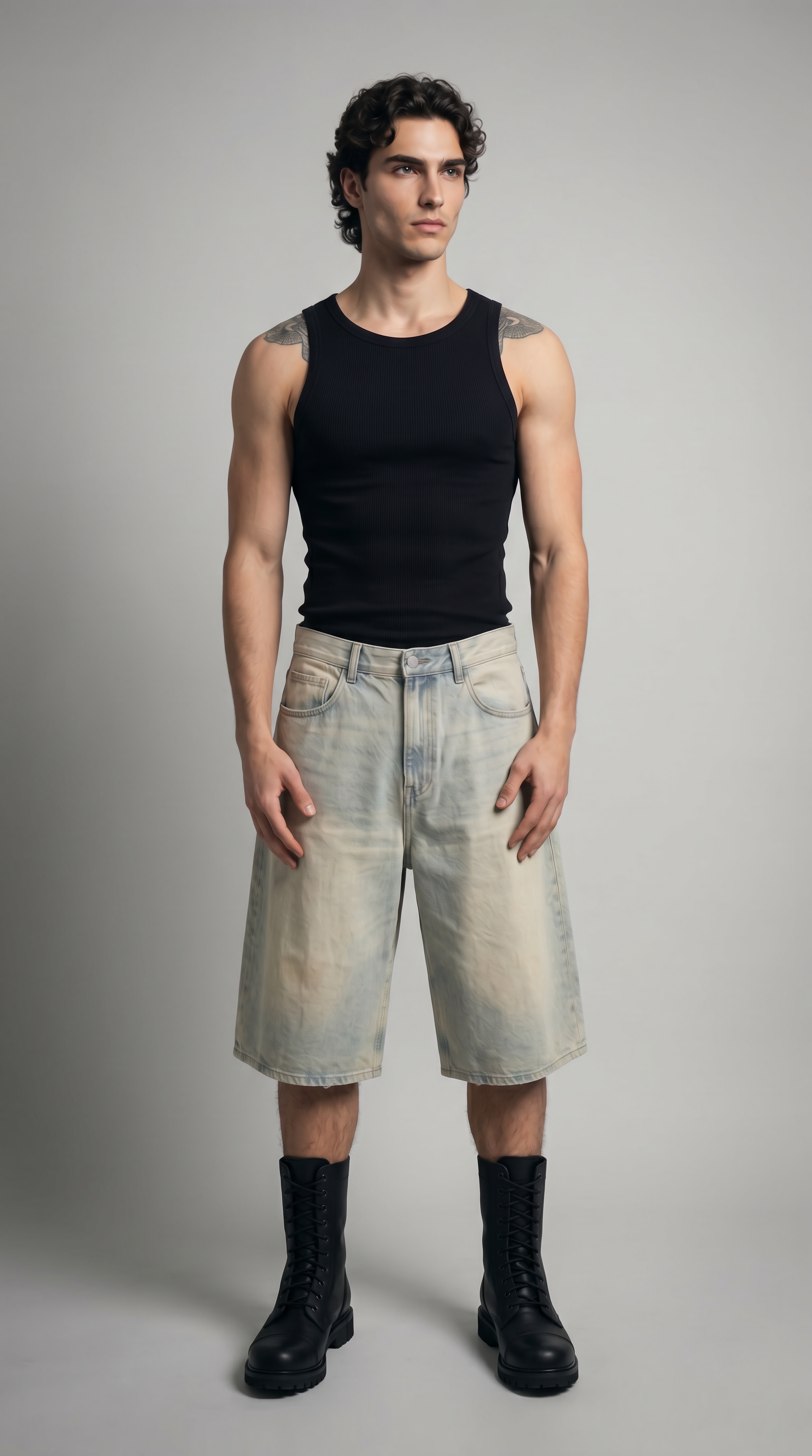 UNSEEN-Studios Weite Distressed Denim Jorts