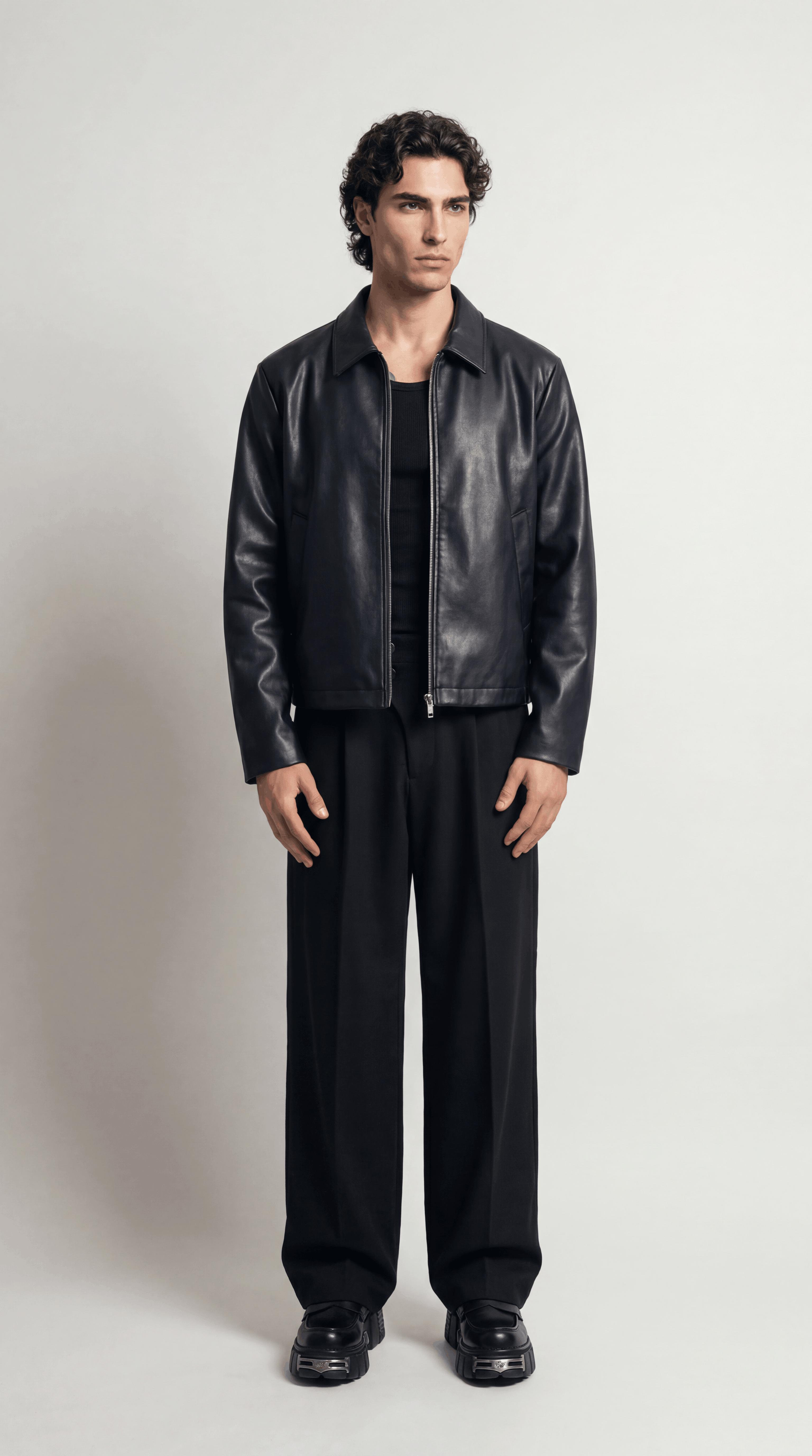 UNSEEN-Studios Vegan Leather Jacket Midnight Black