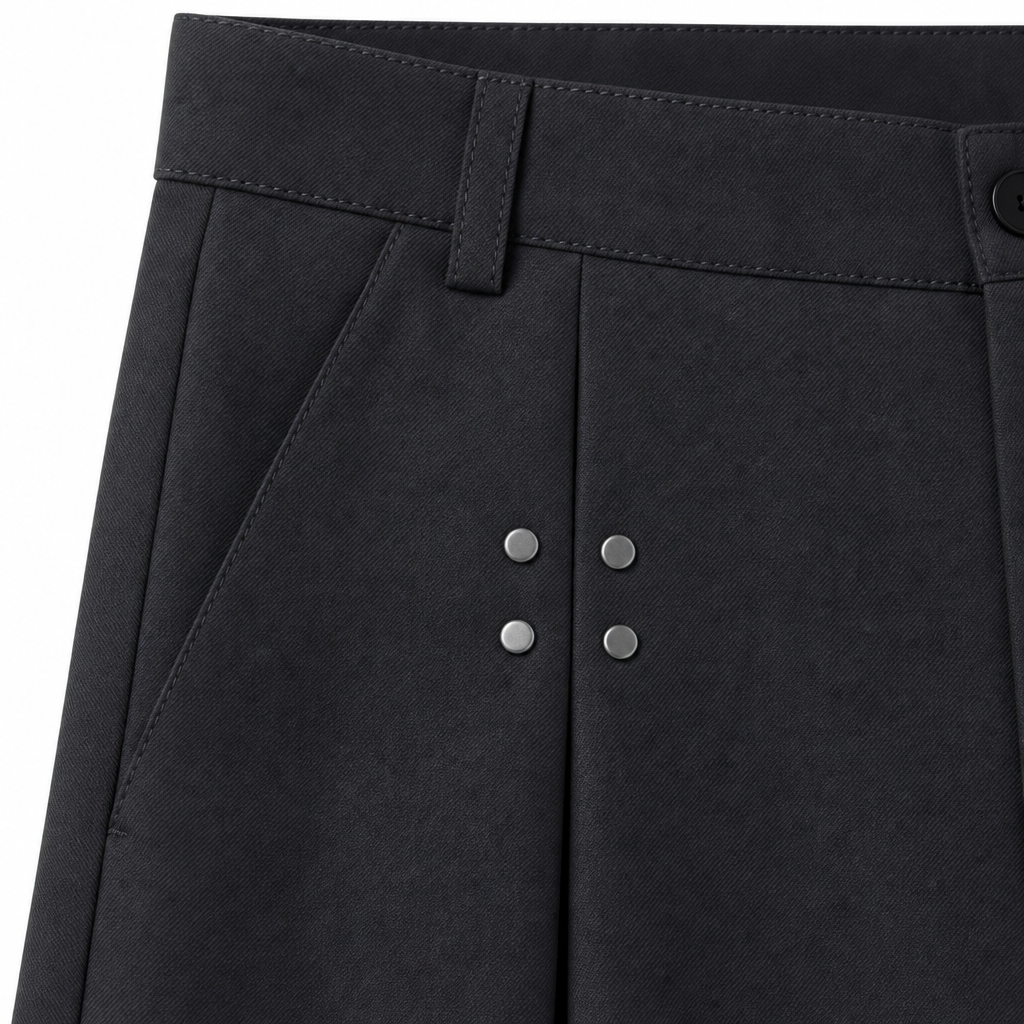 UNSEEN-Studios Rivet Pleated Shorts