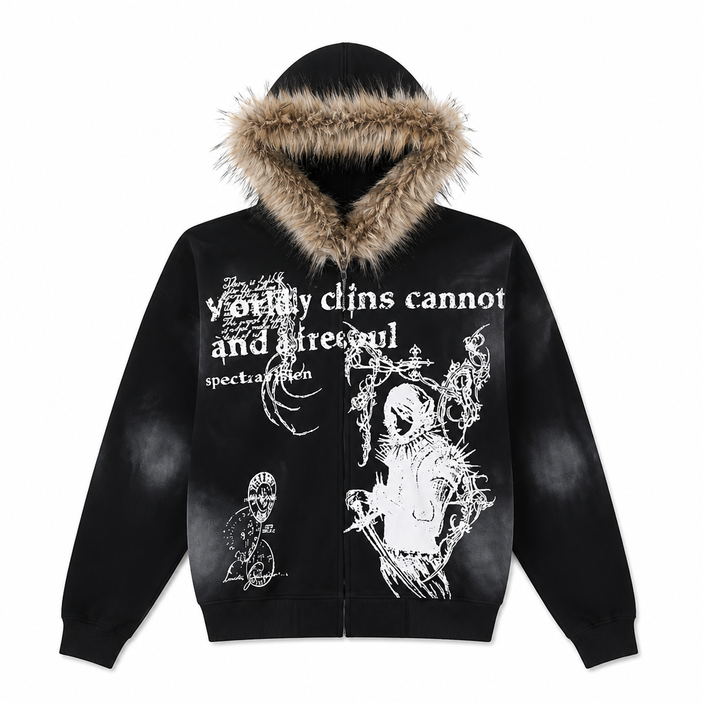 UNSEEN-Studios Cyber Soul Fur Zip Hoodie