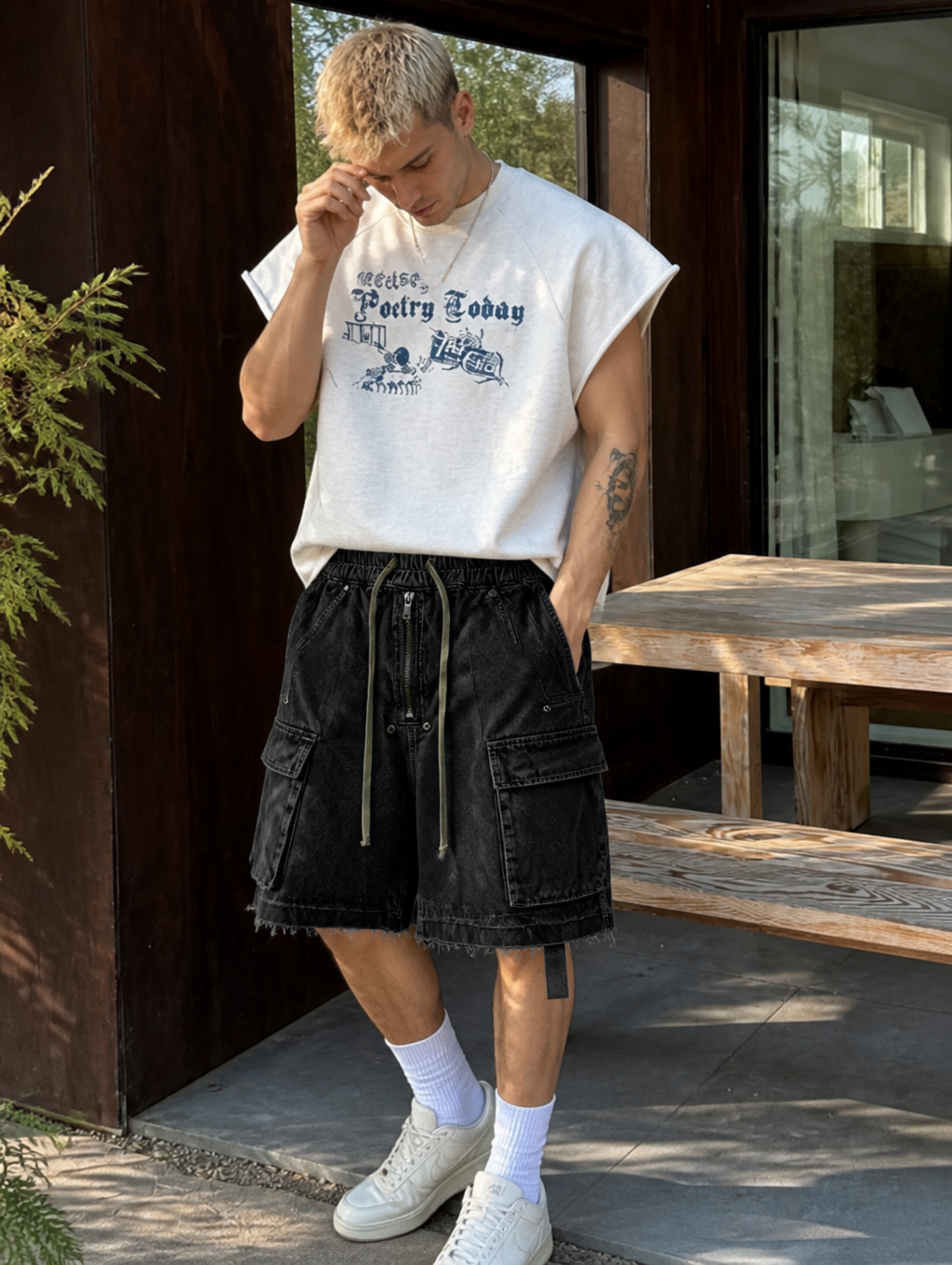 UNSEEN-Studios Succubus Denim Cargo Shorts