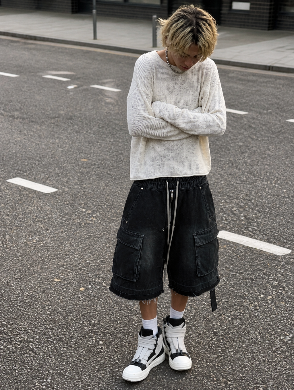 UNSEEN-Studios Succubus Denim Cargo Shorts