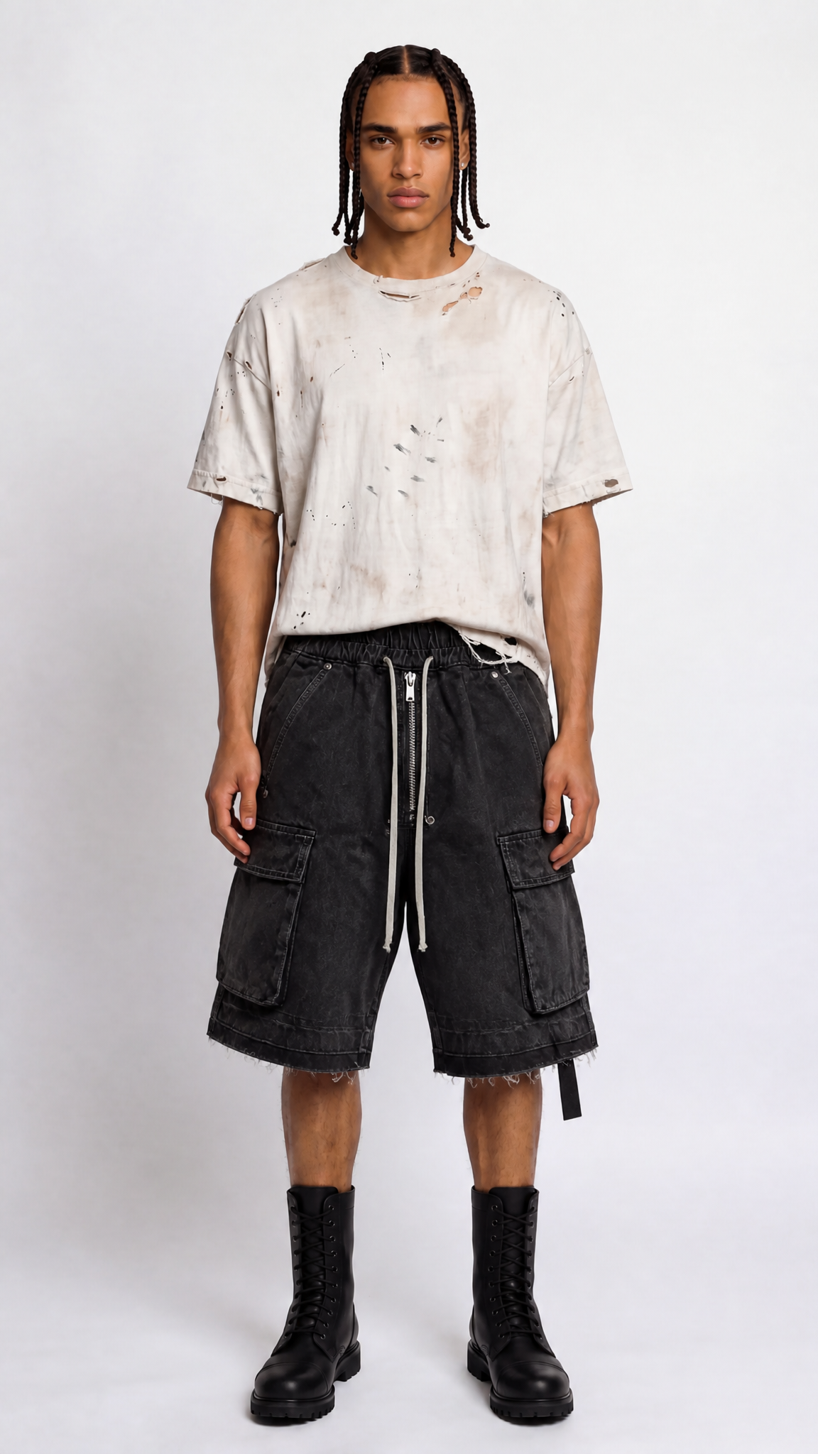 UNSEEN-Studios Succubus Denim Cargo Shorts
