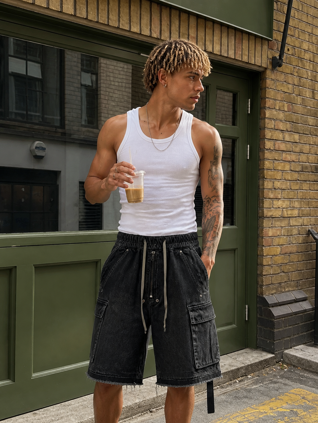 UNSEEN-Studios Succubus Denim Cargo Shorts