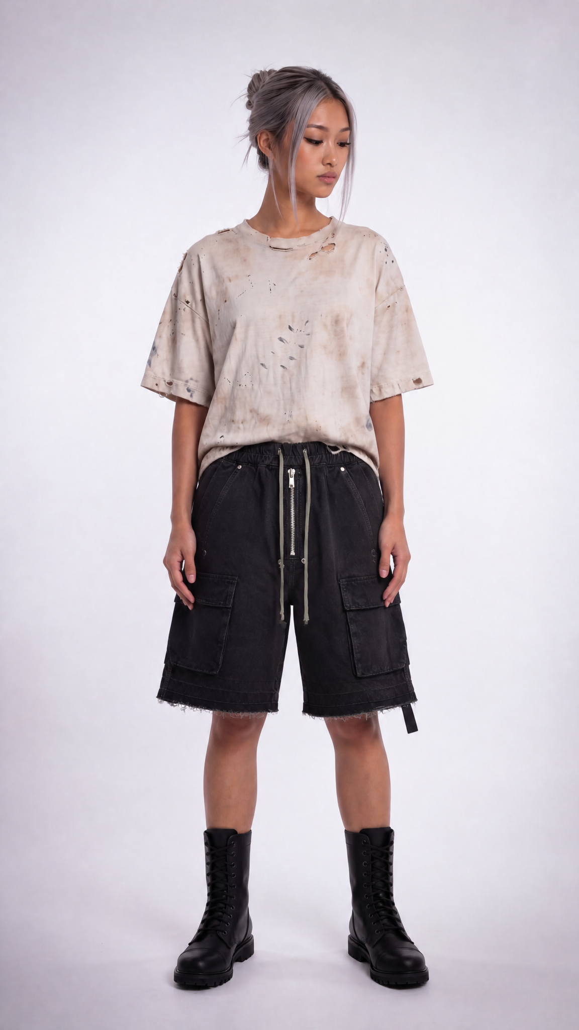 UNSEEN-Studios Succubus Denim Cargo Shorts