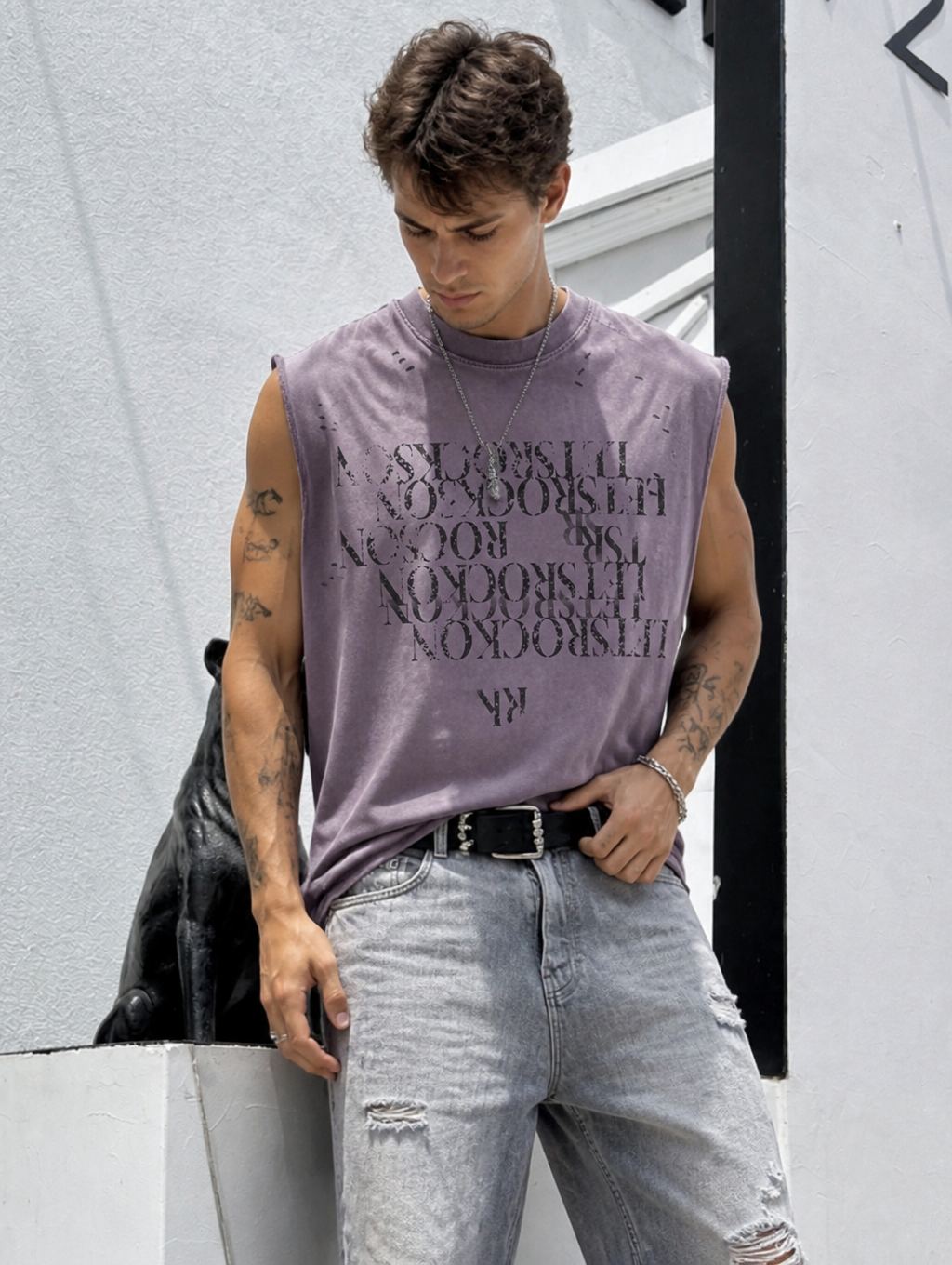 UNSEEN-Studios Echo Distressed Tank