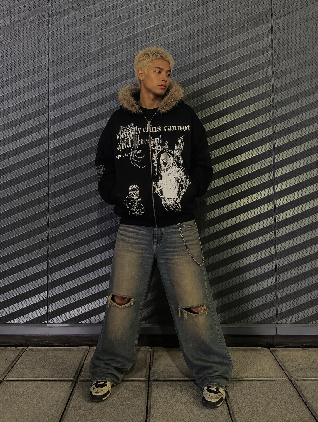 UNSEEN-Studios Cyber Soul Fur Zip Hoodie