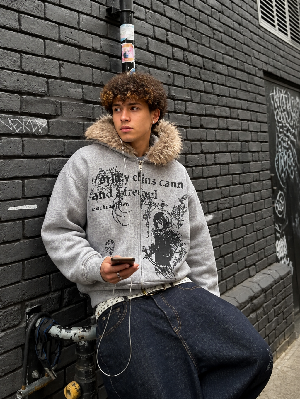 UNSEEN-Studios Cyber Soul Fur Zip Hoodie