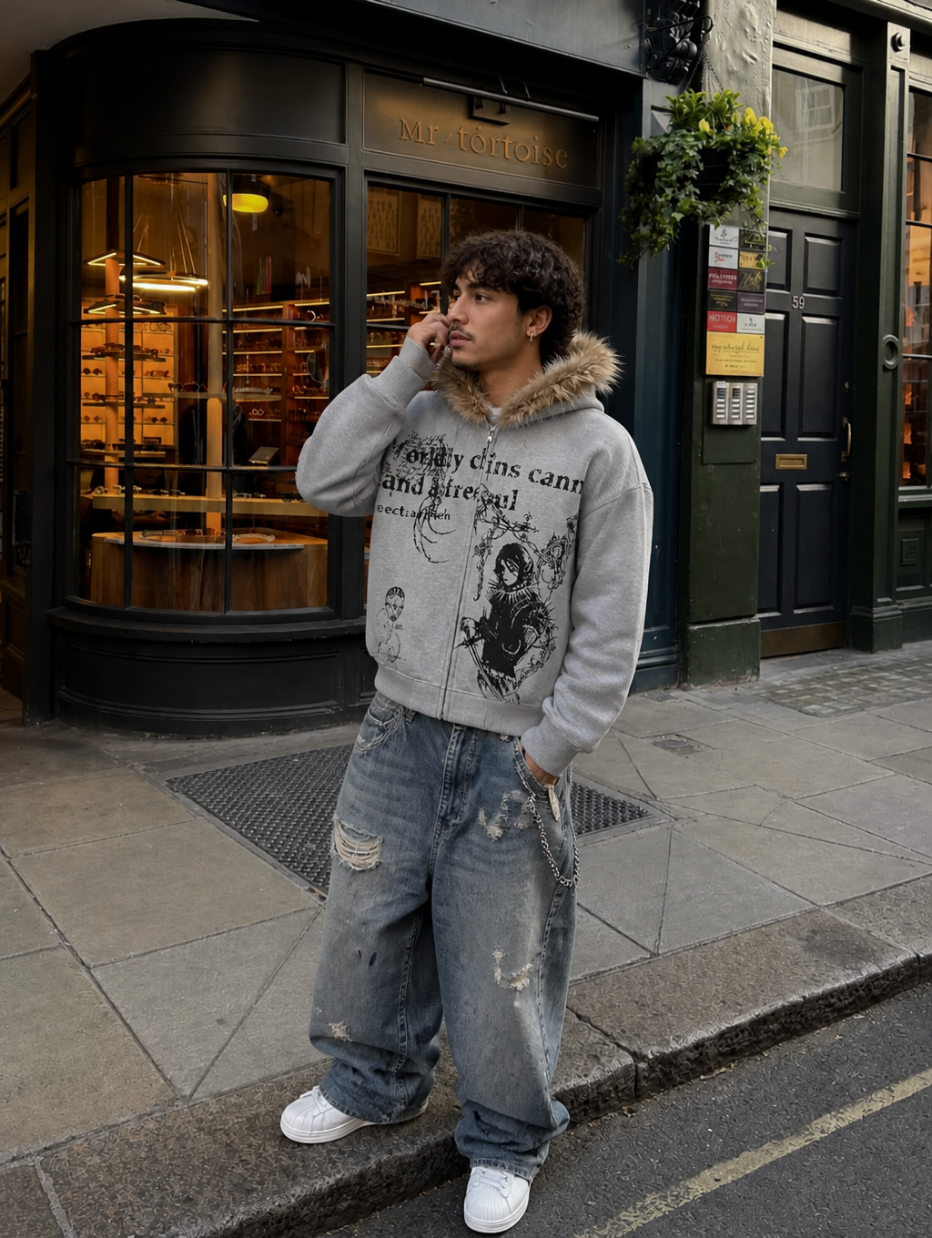 UNSEEN-Studios Cyber Soul Fur Zip Hoodie
