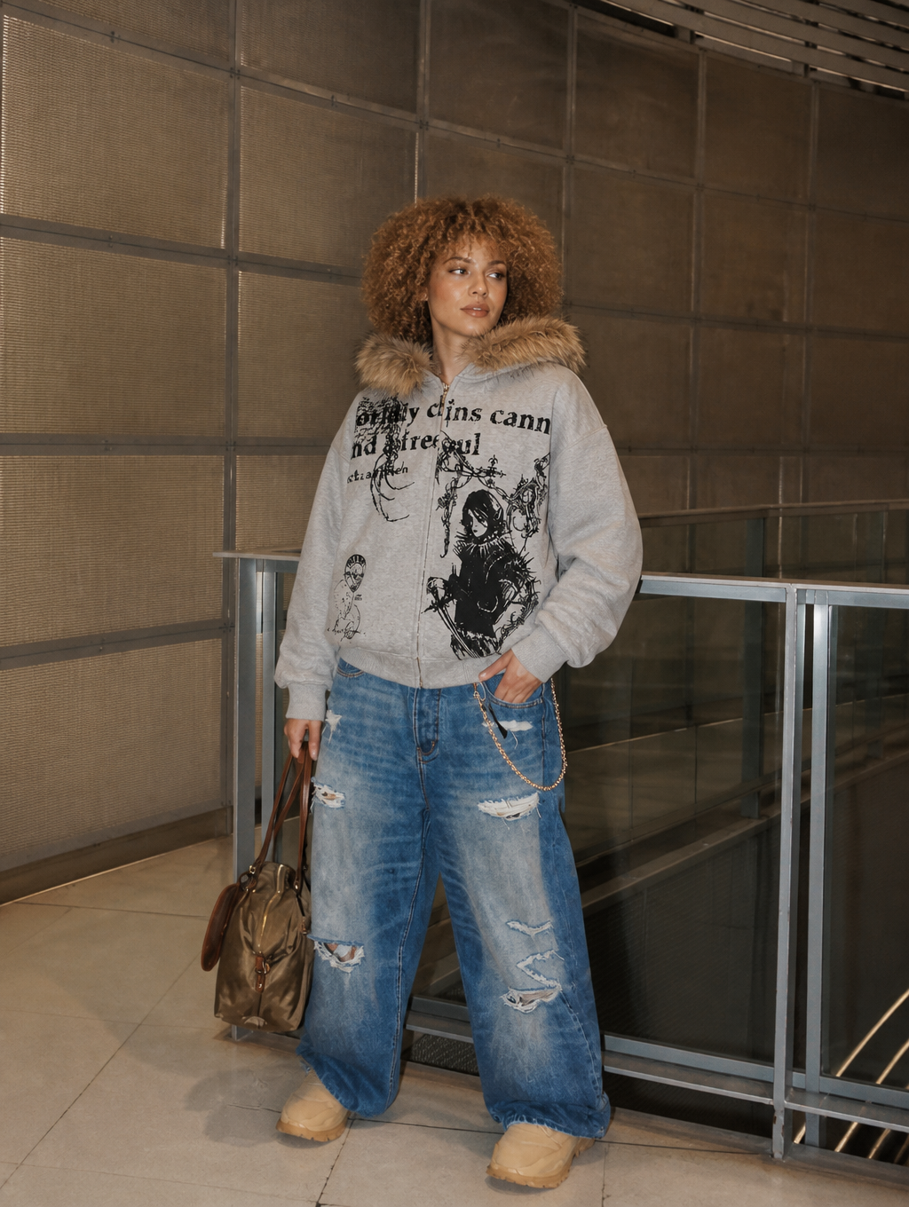 UNSEEN-Studios Cyber Soul Fur Zip Hoodie