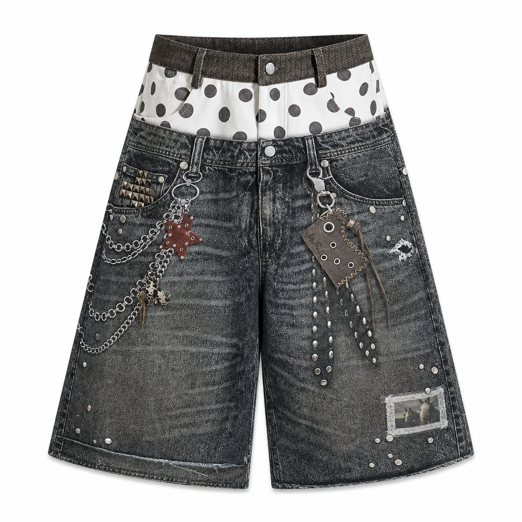 UNSEEN-Studios Outlaw Chain Denim Shorts