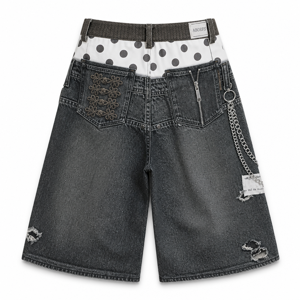UNSEEN-Studios Outlaw Chain Denim Shorts
