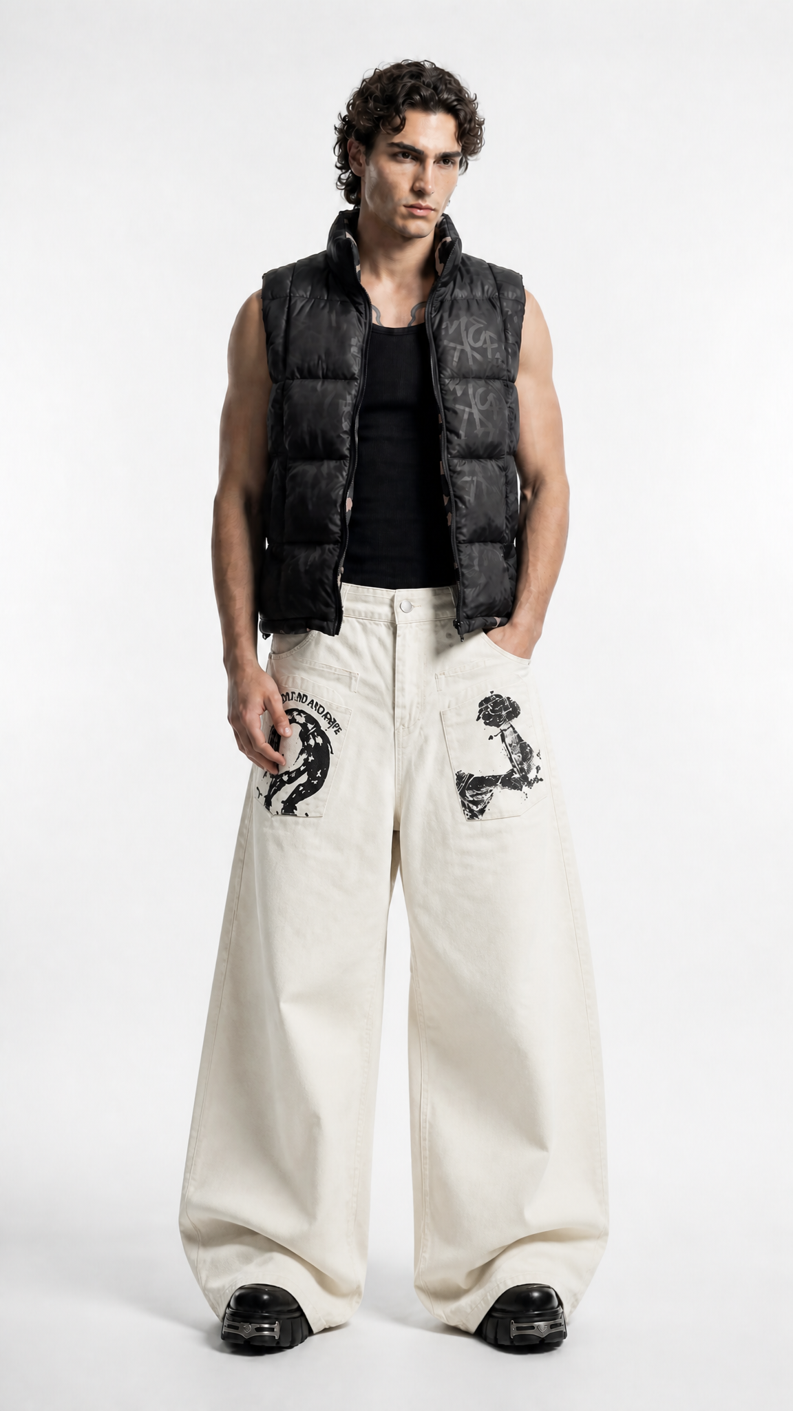UNSEEN-Studios Bloody Joker Baggy Jeans