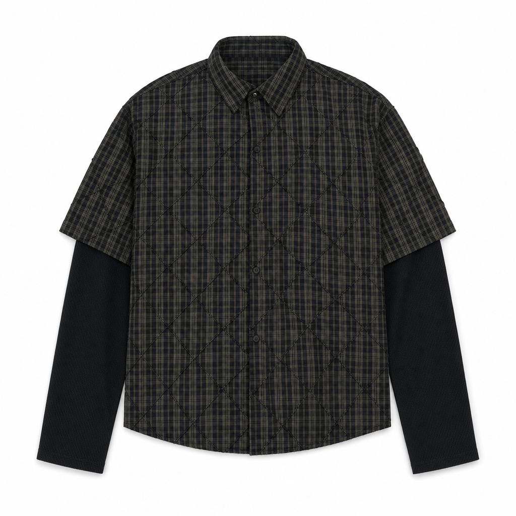 UNSEEN-Studios Layered Grid Shirt