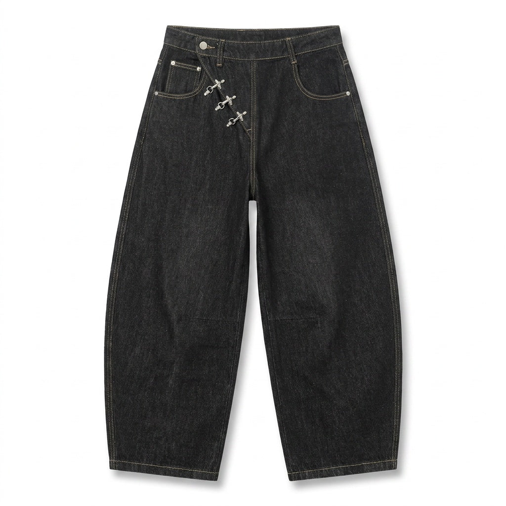 UNSEEN-Studios Buckle Wide Leg Jeans