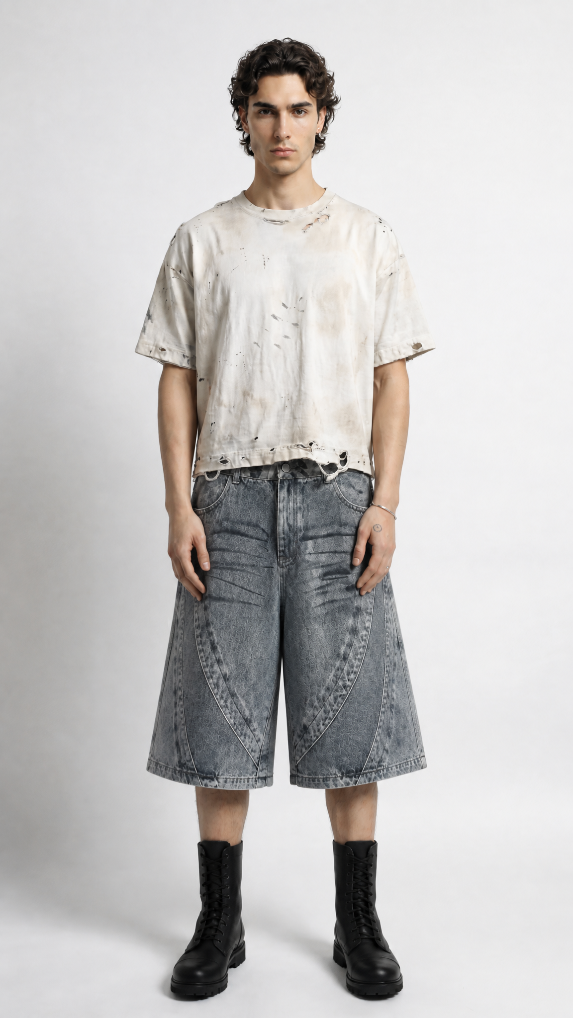 UNSEEN-Studios Offset Denim Shorts