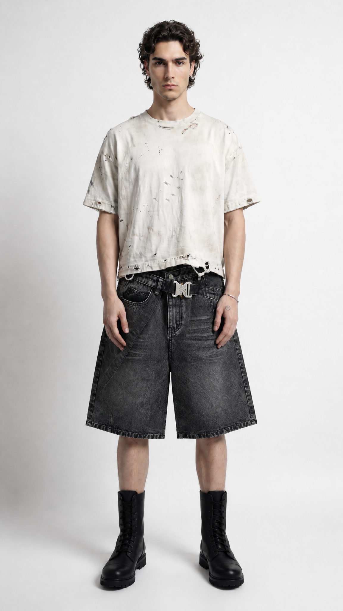 UNSEEN-Studios Buckle Denim Shorts