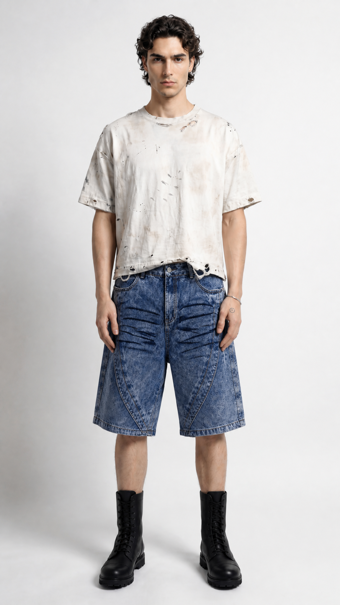 UNSEEN-Studios Offset Denim Shorts