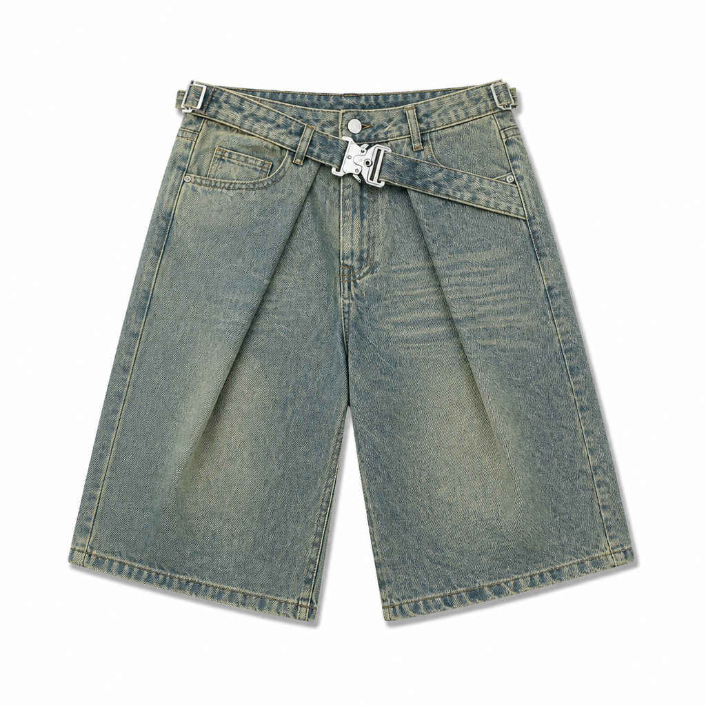 UNSEEN-Studios Buckle Denim Shorts