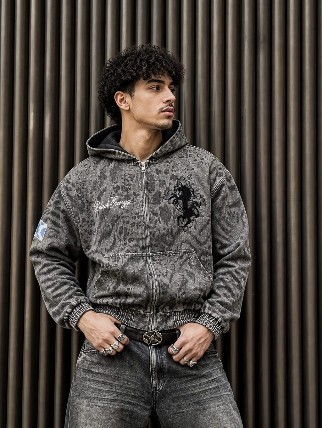 UNSEEN-Studios Shadow Leopard Zip Hoodie