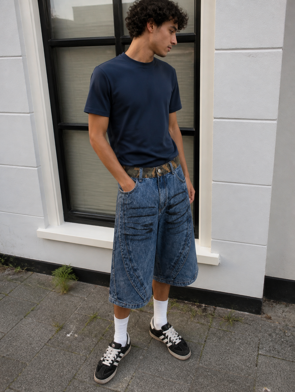 UNSEEN-Studios Offset Denim Shorts