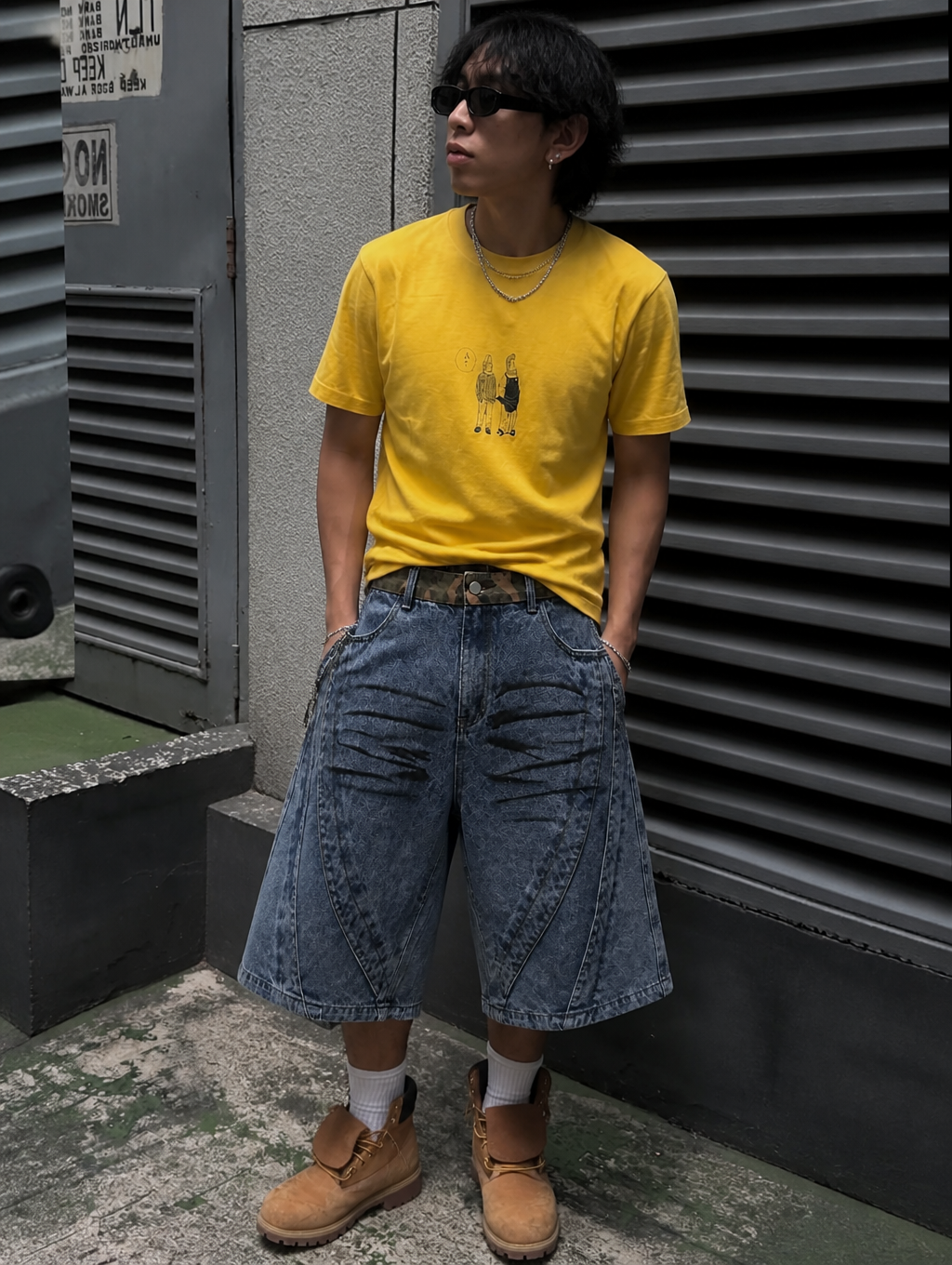 UNSEEN-Studios Offset Denim Shorts