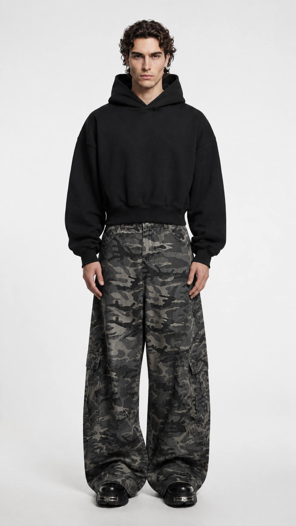 UNSEEN-Studios Camo Cargo Wide Leg Hose