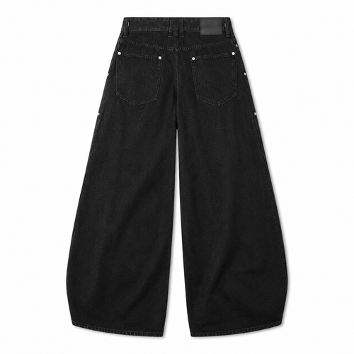 UNSEEN-Studios Button Stripe Wide Leg Jeans