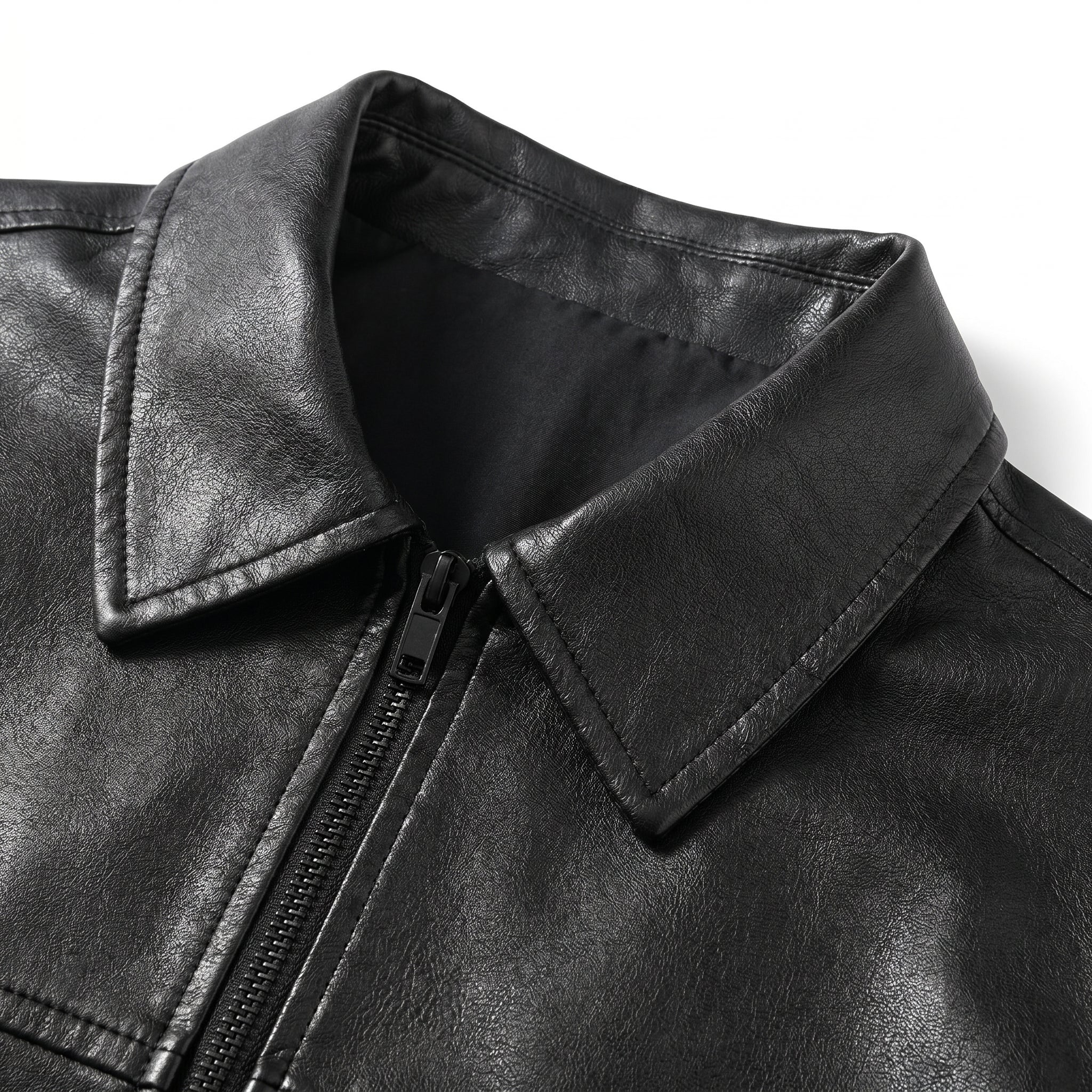 UNSEEN-Studios Faux Leather Zip Shirt Shadow