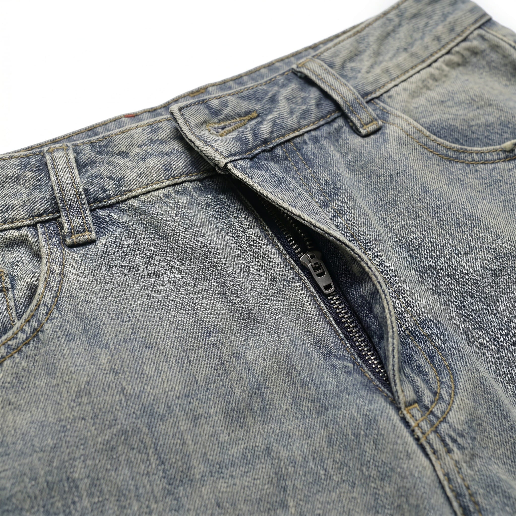 UNSEEN-Studios Vintage Wide Leg Denim mit Raw Seam Details