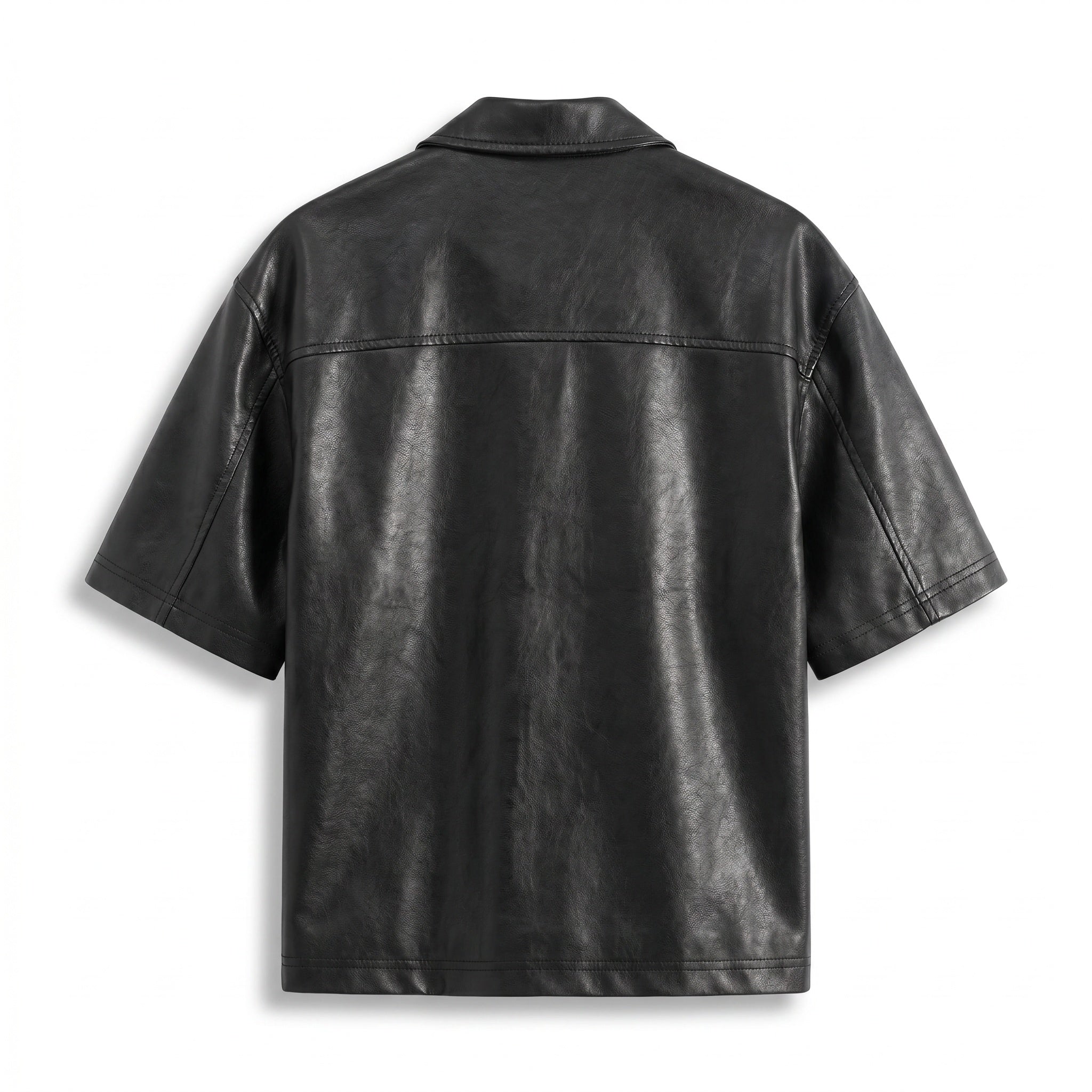 UNSEEN-Studios Faux Leather Zip Shirt Shadow