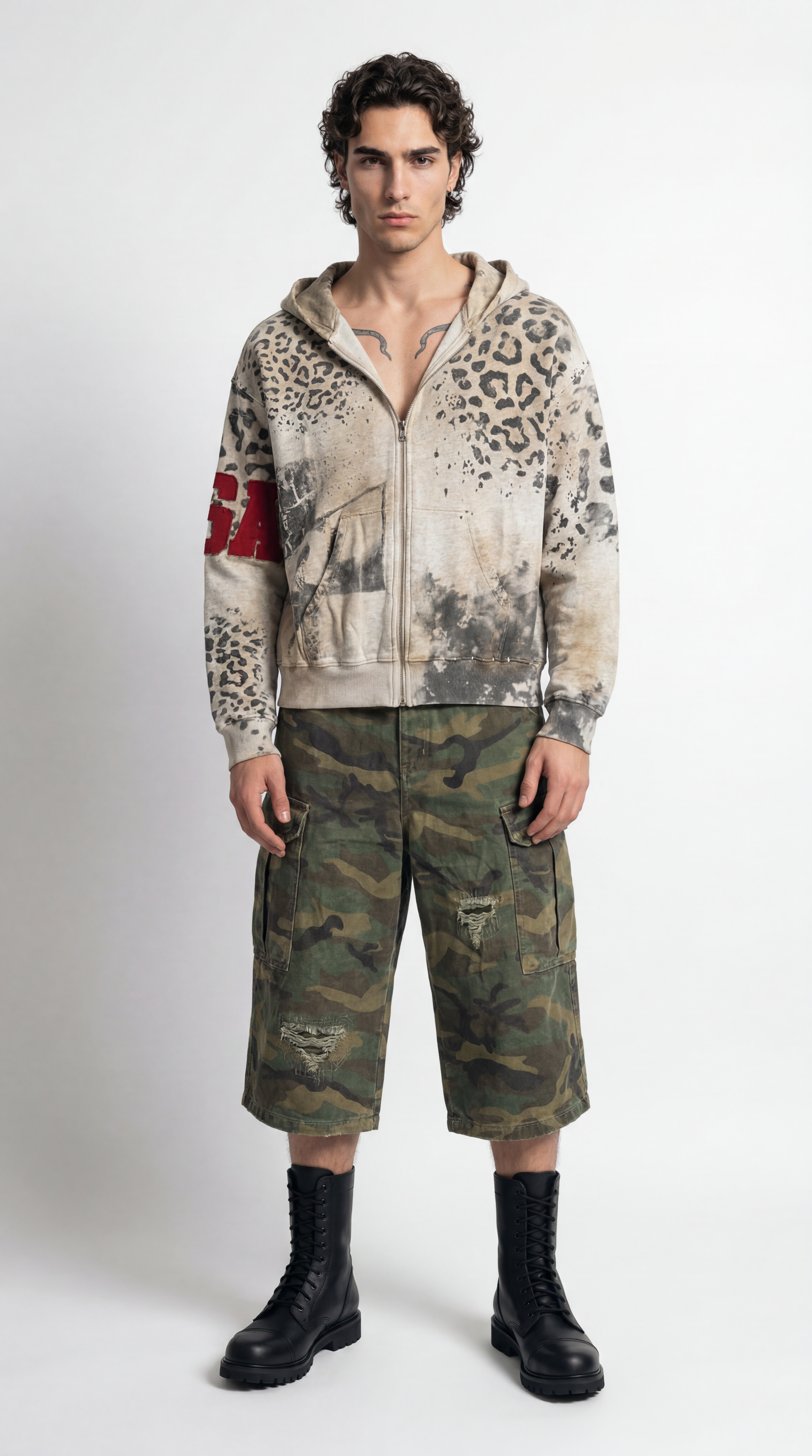 UNSEEN-Studios Leopard Zip Hoodie