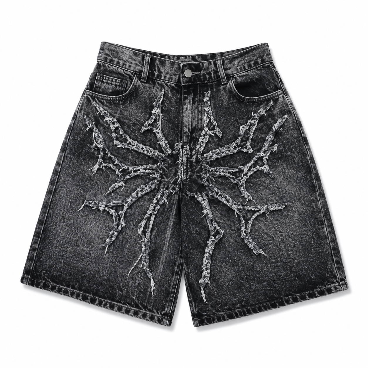 UNSEEN-Studios Distressed Spider Jorts