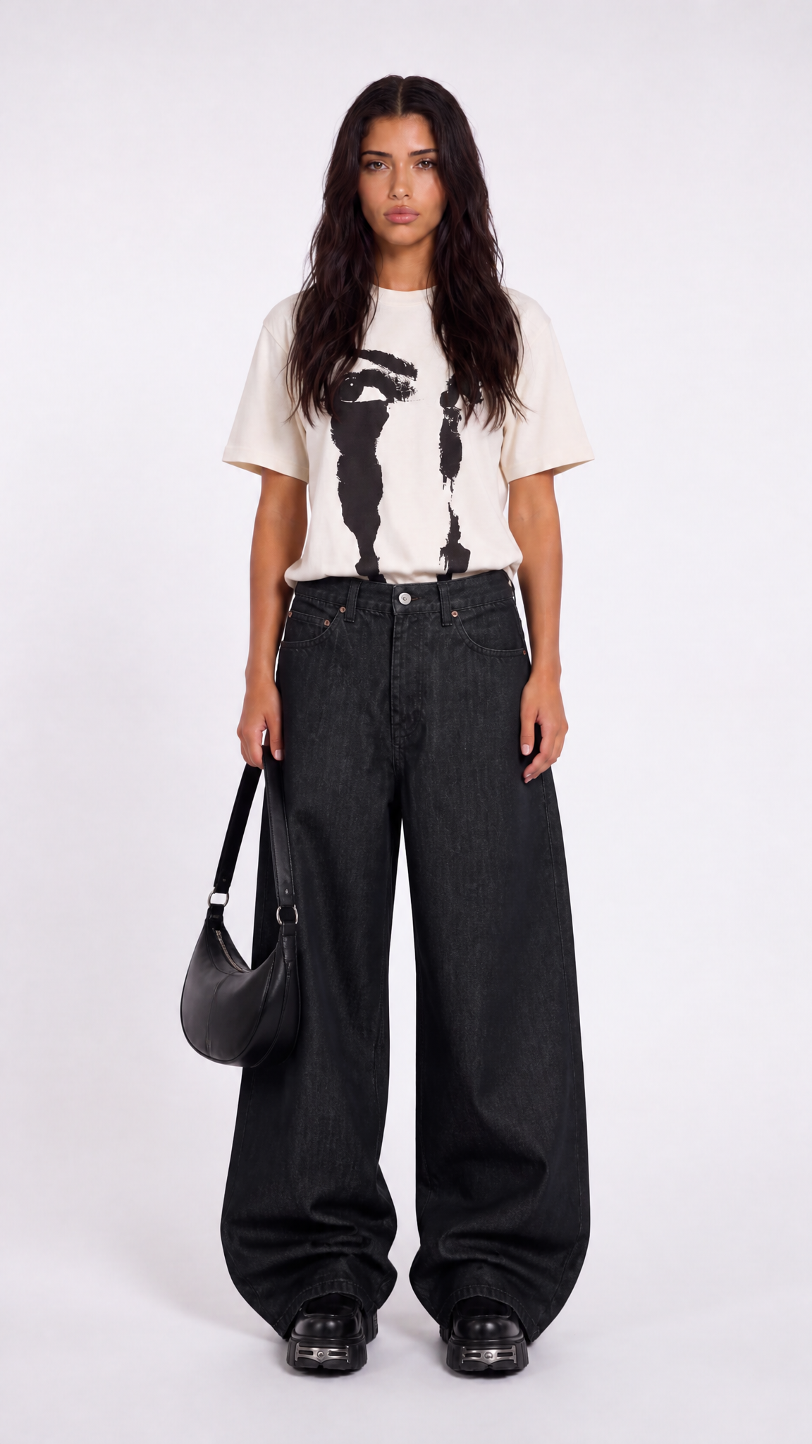 UNSEEN-Studios Dark Wide Leg Jeans Damen