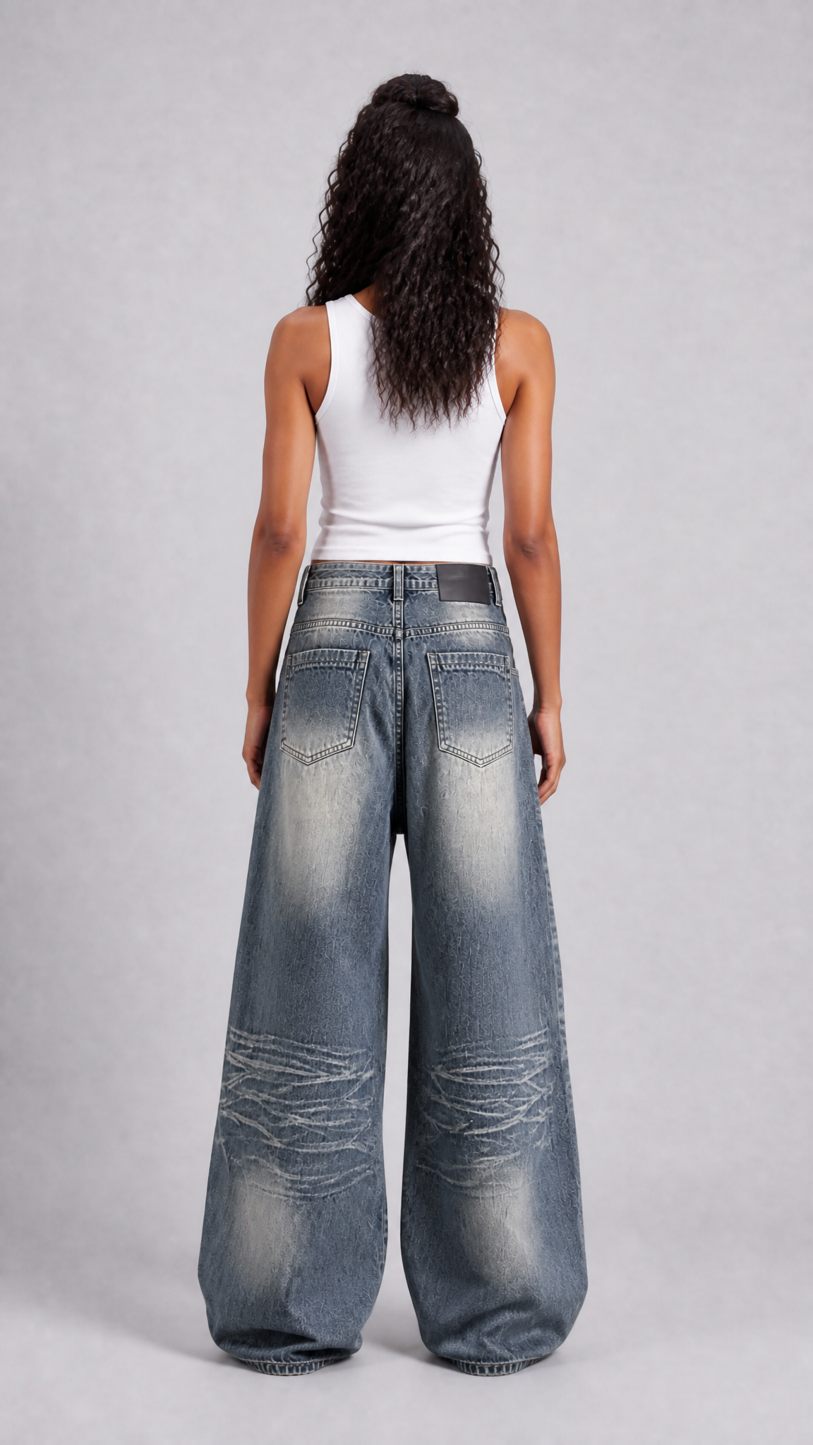 UNSEEN-Studios Destroyed Wide Leg Jeans Damen