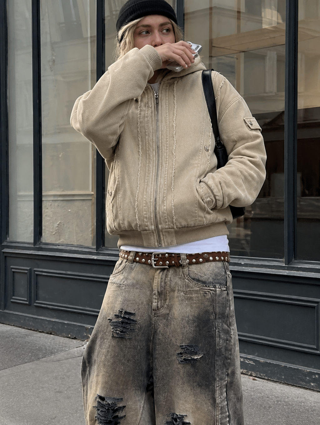 UNSEEN-Studios Akuma Distressed Zip Jacket