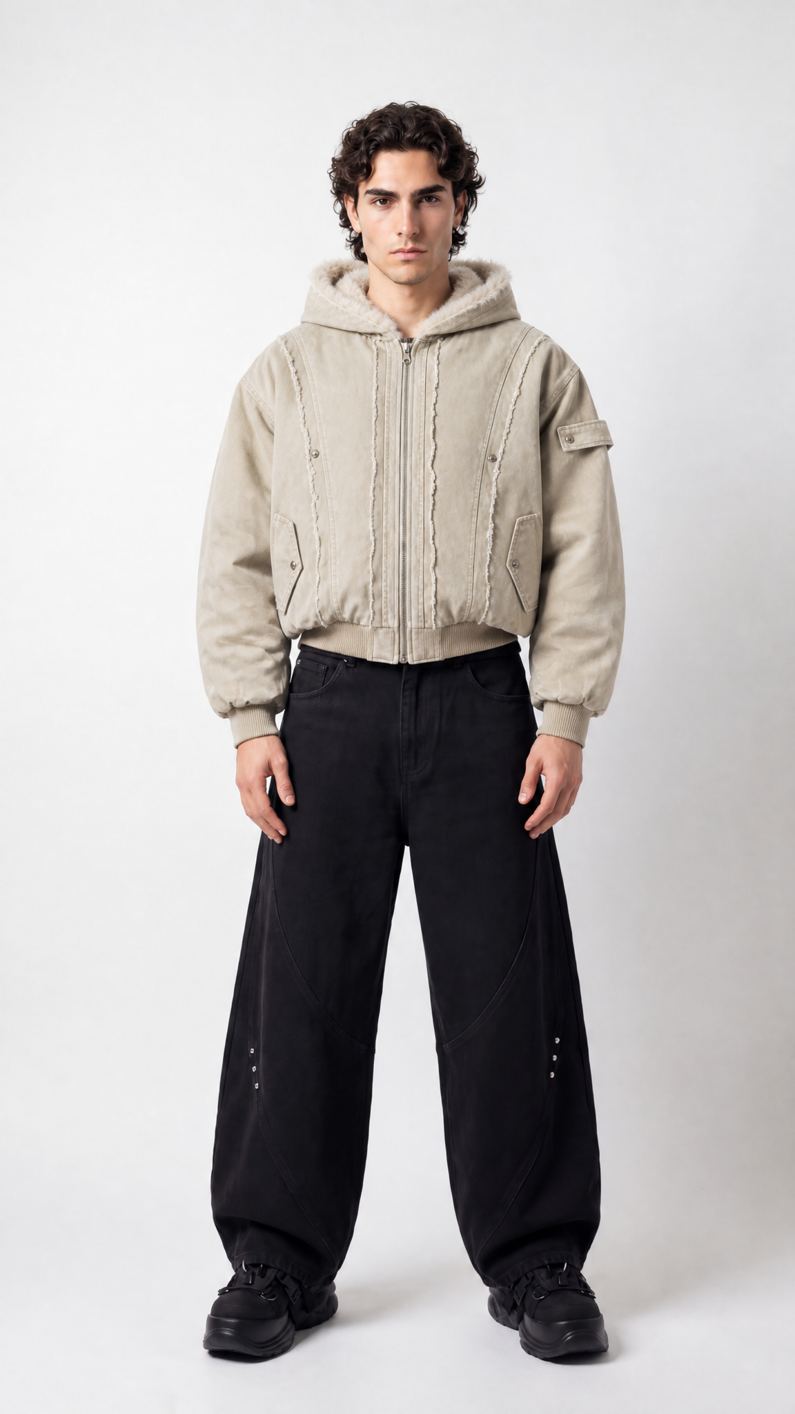 UNSEEN-Studios Akuma Distressed Zip Jacket