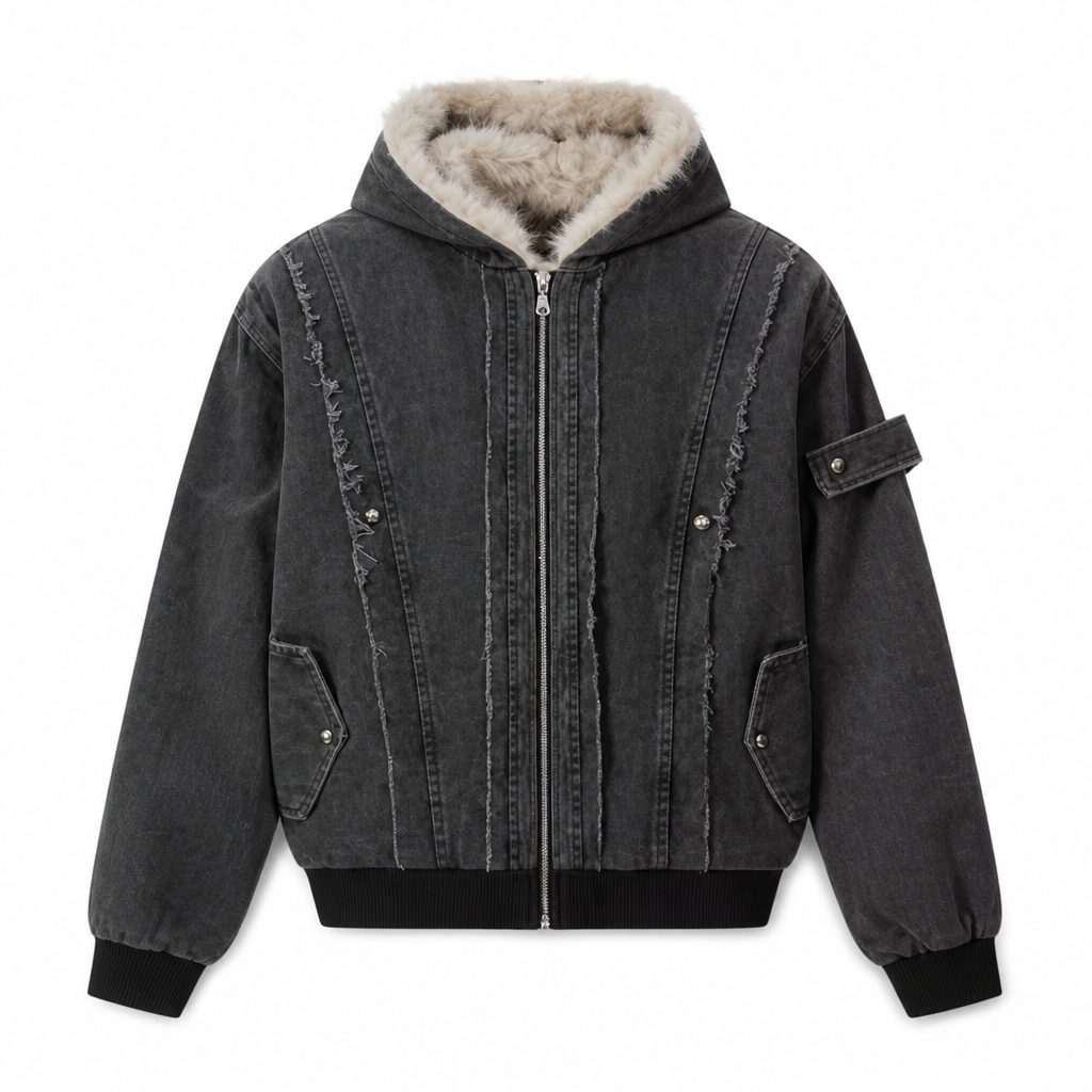 UNSEEN-Studios Akuma Distressed Zip Jacket