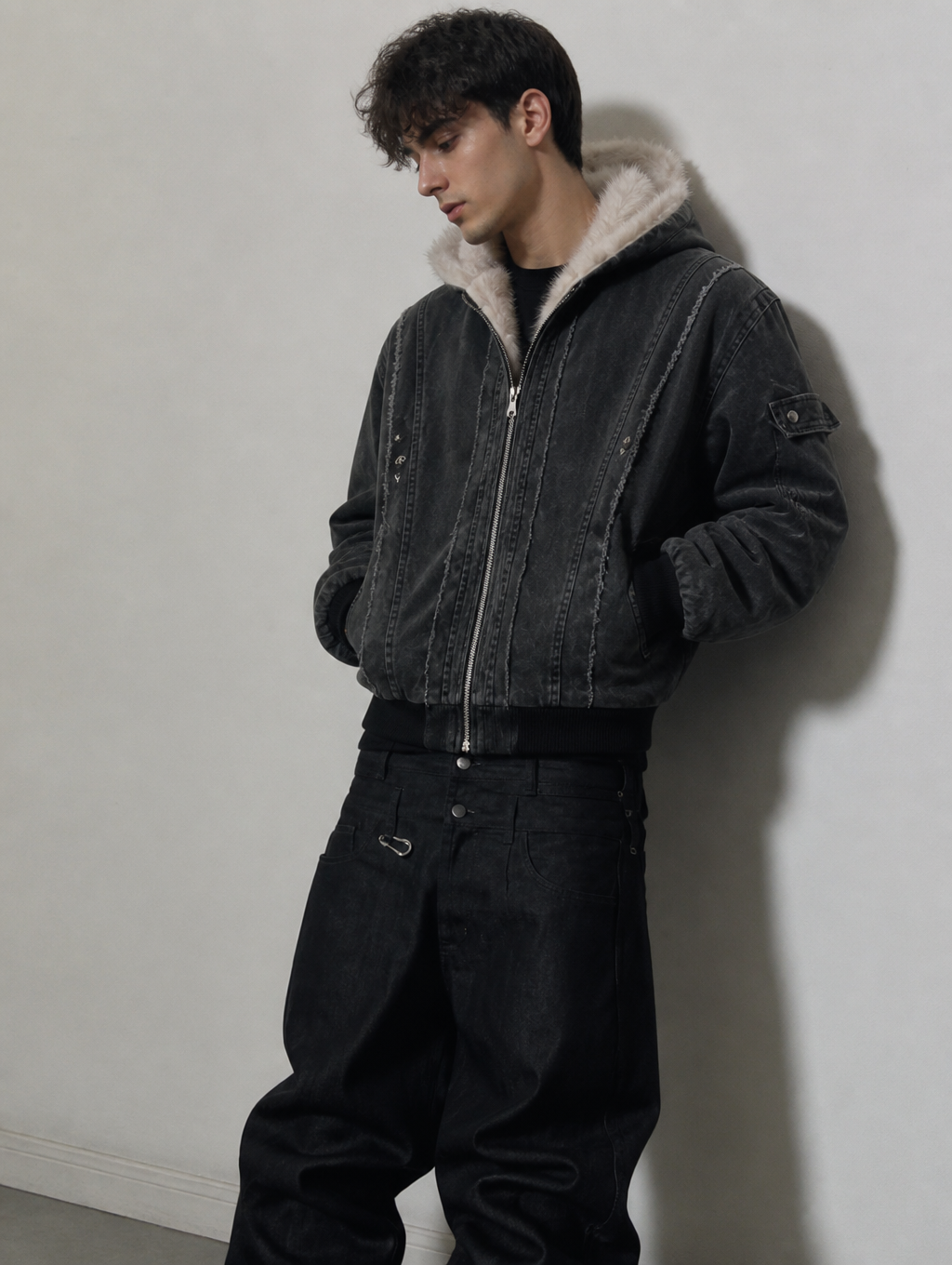UNSEEN-Studios Akuma Distressed Zip Jacket
