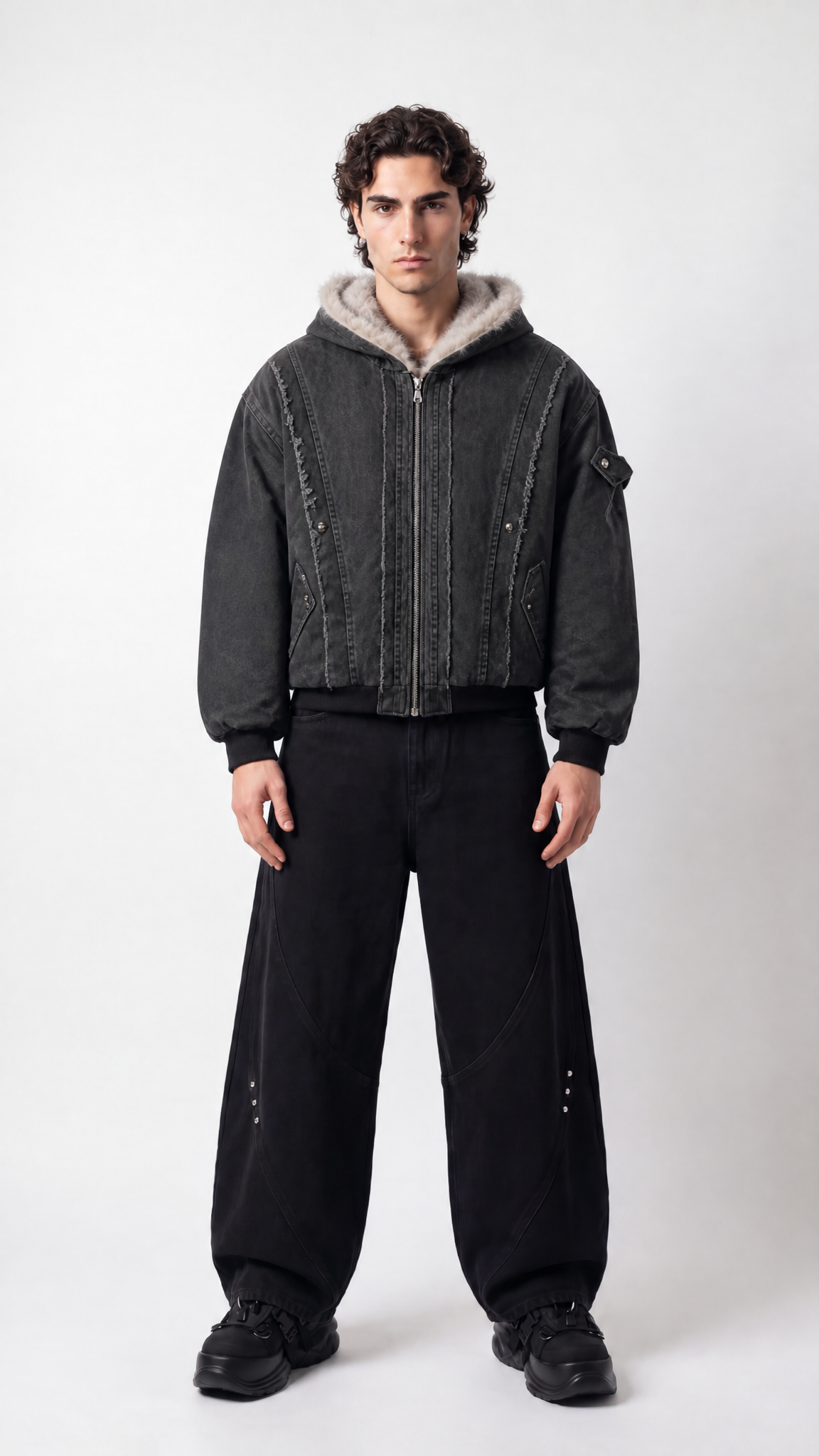 UNSEEN-Studios Akuma Distressed Zip Jacket