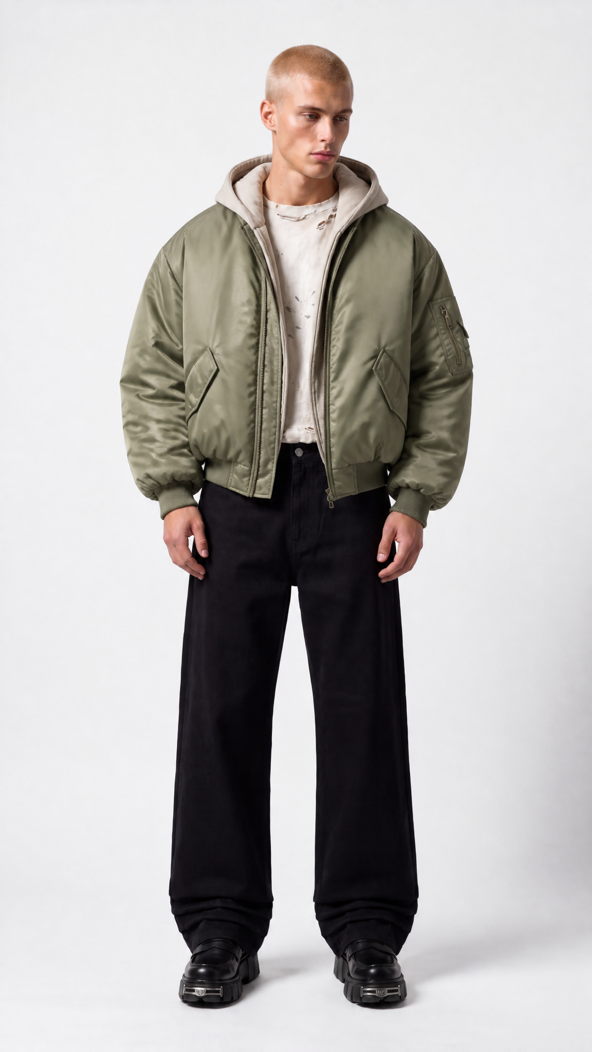 UNSEEN-Studios Night Patrol Layered Bomber Jacket