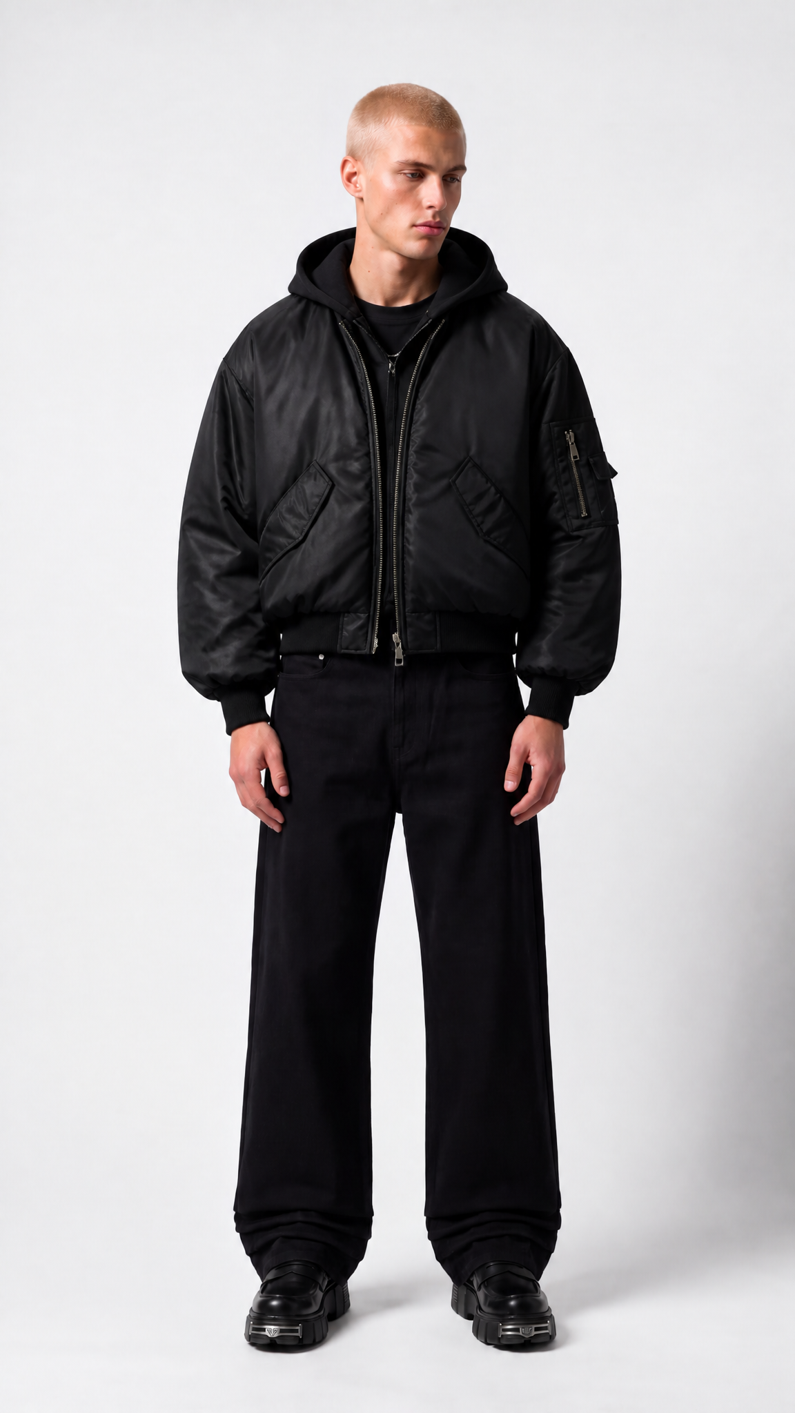 UNSEEN-Studios Night Patrol Layered Bomber Jacket