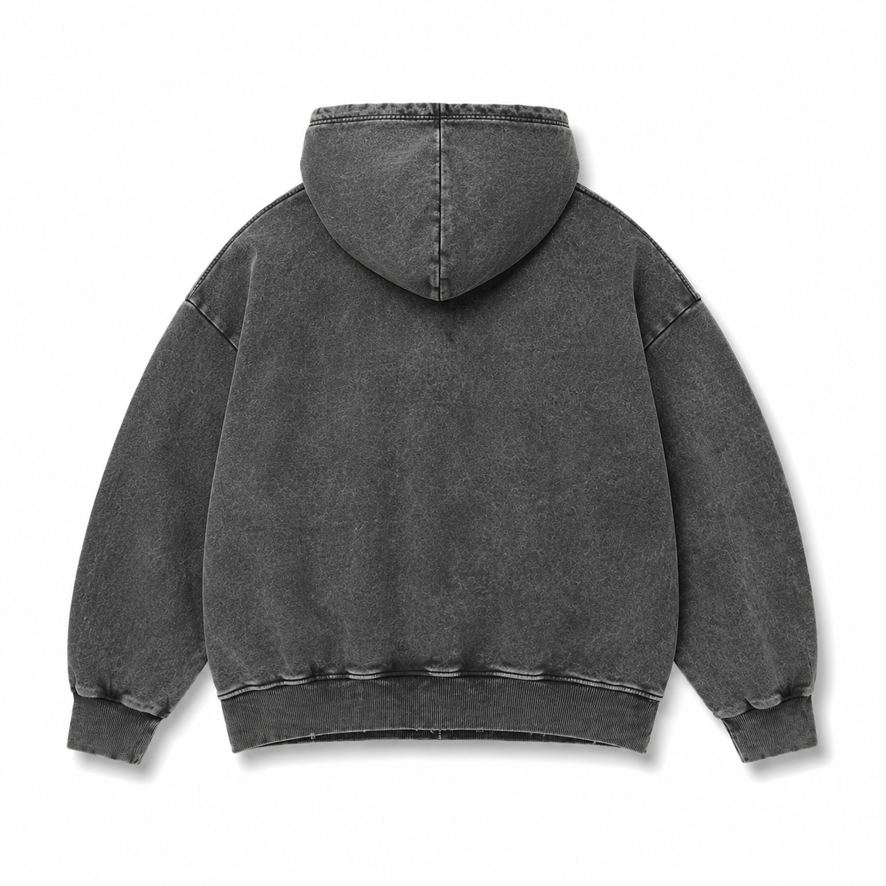 UNSEEN-Studios Washed Distressed Zip Hoodie
