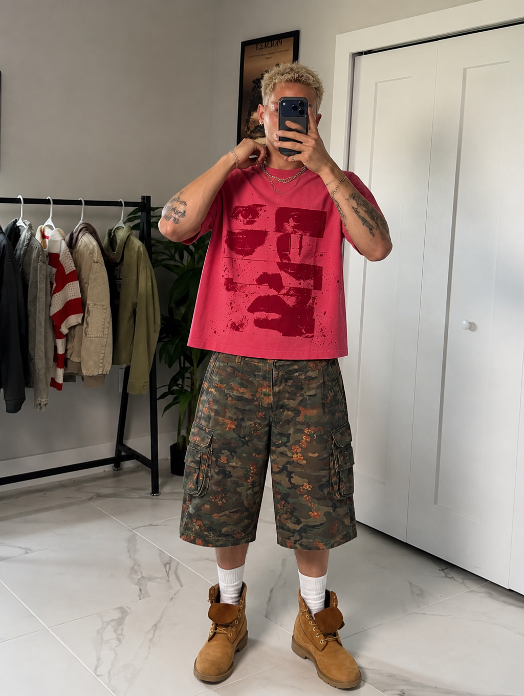 UNSEEN-Studios Bloom Camo Cargo Shorts