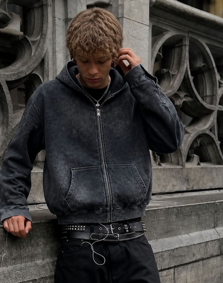 UNSEEN-Studios Core Washed Zip Hoodie