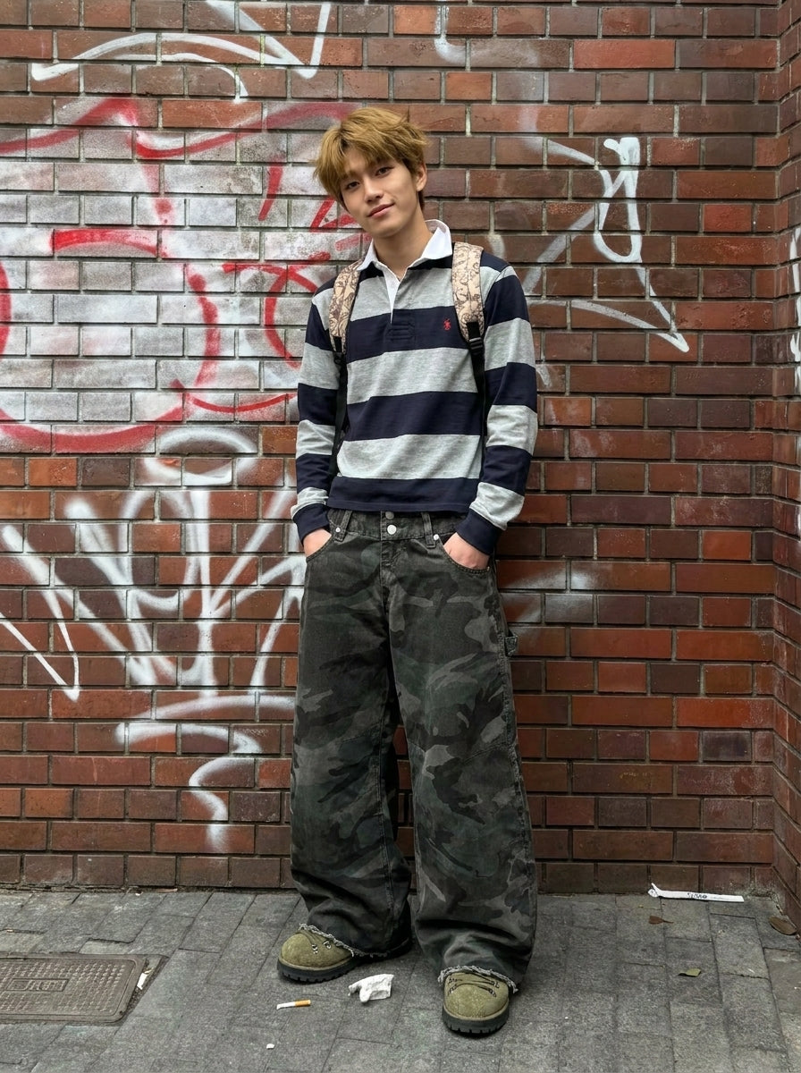UNSEEN-Studios Layered Patchwork Camo Jeans